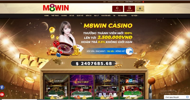 Rất nhiều chương trình khuyến mãi khi chơi Casino tại M8win
